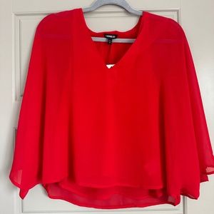 Red flowy blouse | Express